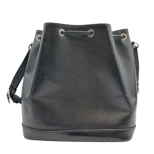 Petite Noe Black Shoulder Bag in Epi Leather, Silver hardware
