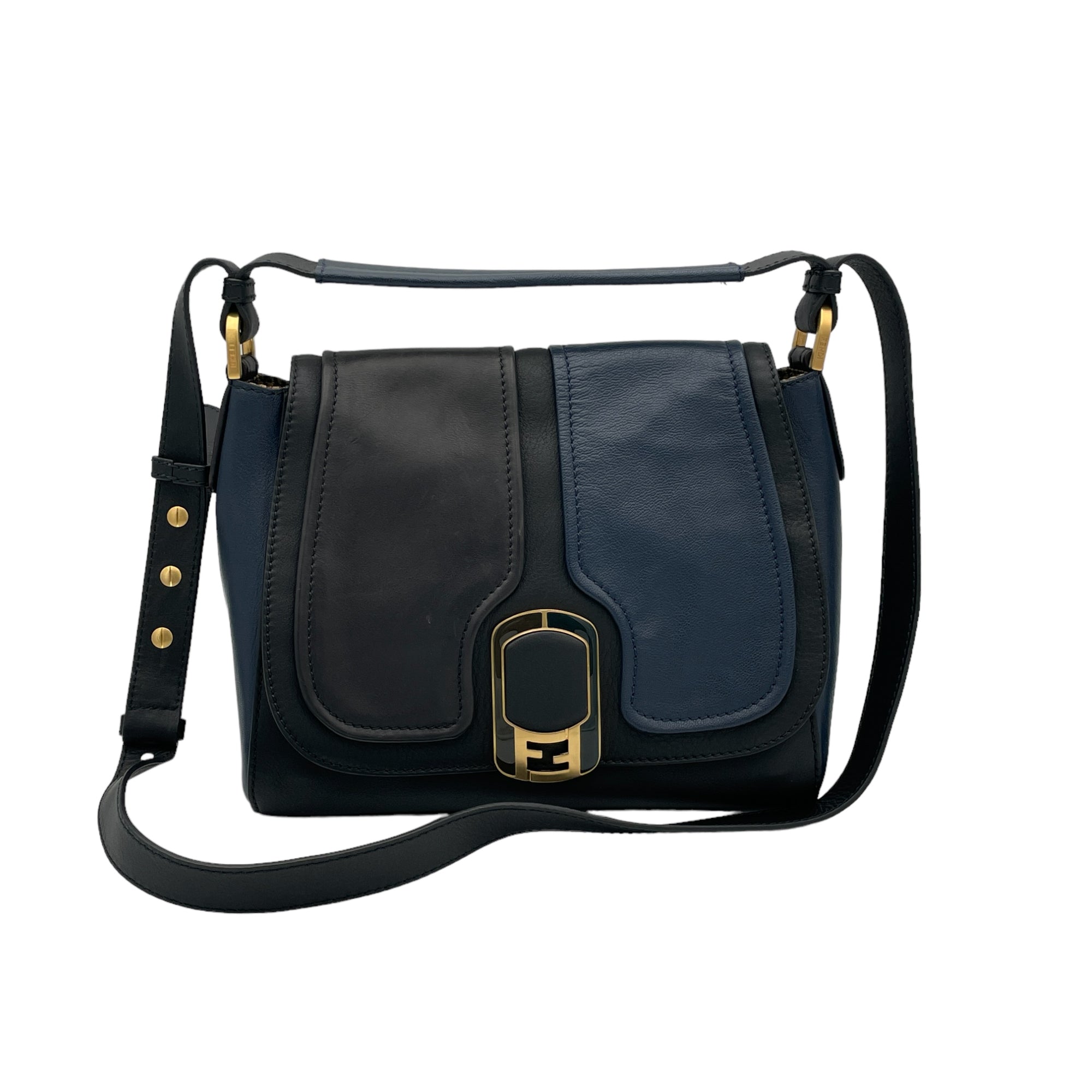 Anna Shoulder Bag Blue Shoulder Bag in Calfskin, Gold hardware