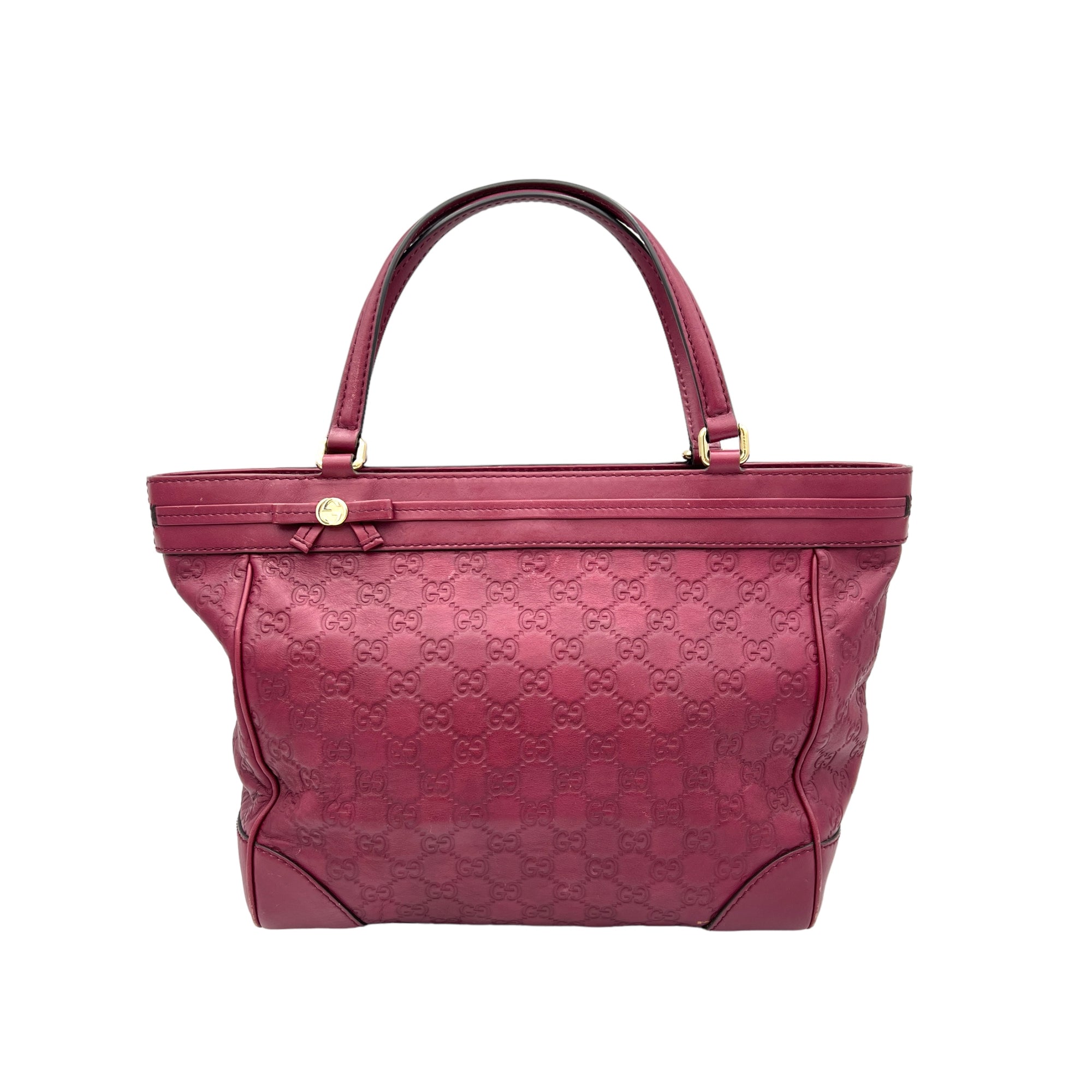 Mayfair Maroon Top Handle Bag in Guccissima Leather, Light Gold hardware