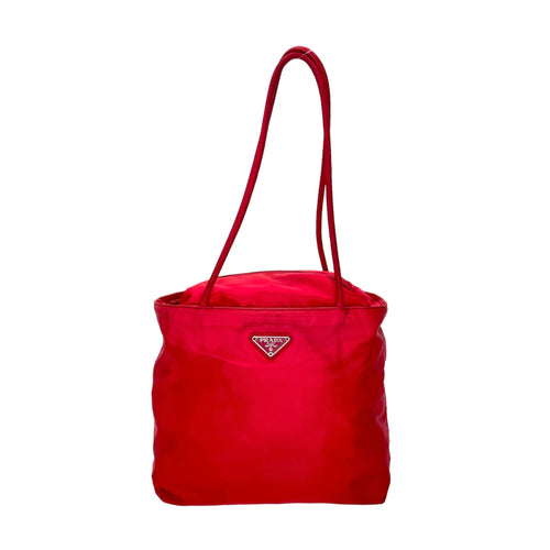 Vintage Logo Red Shoulder Bag in Nylon, Silver hardware