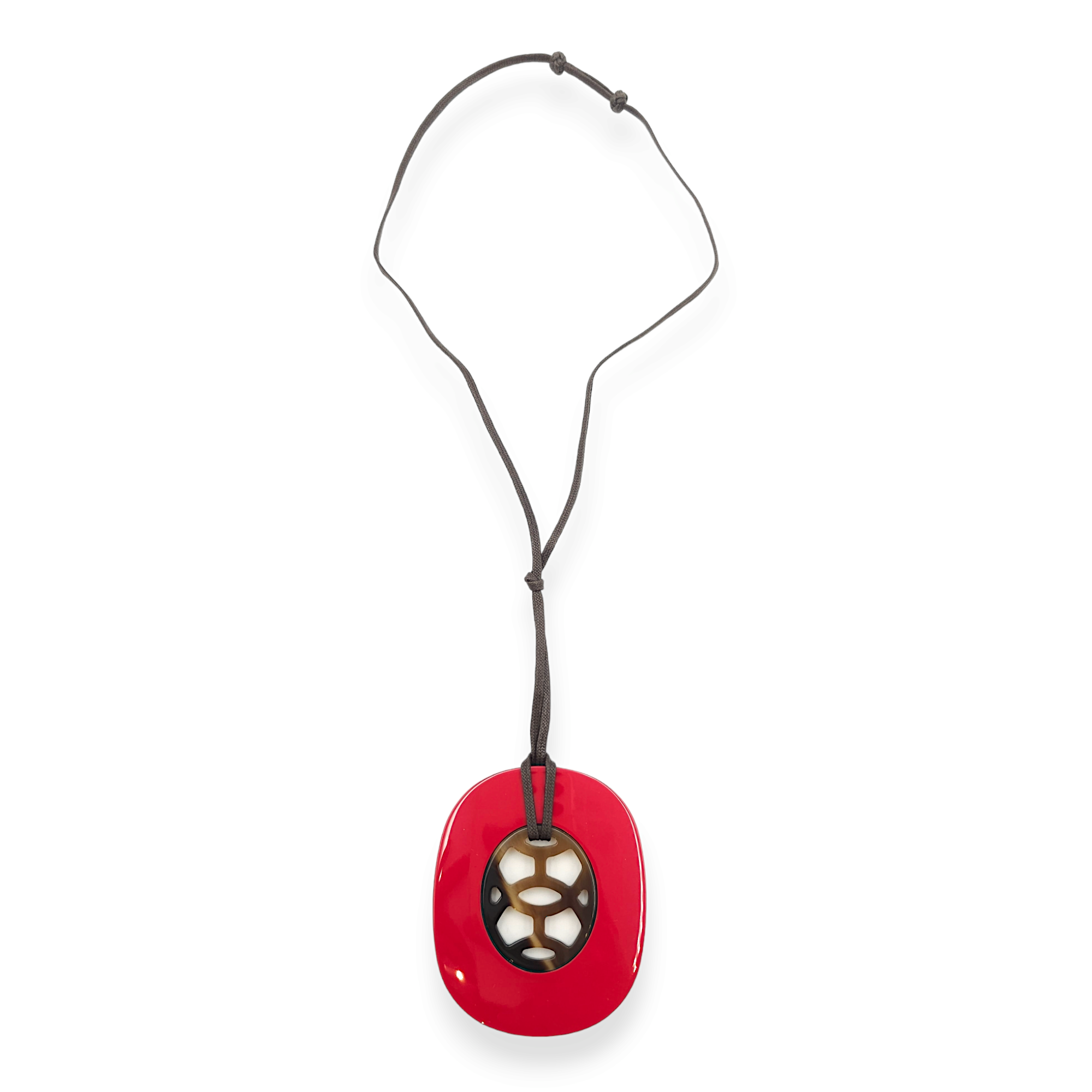 Lift Horn Red Necklace in Laquer