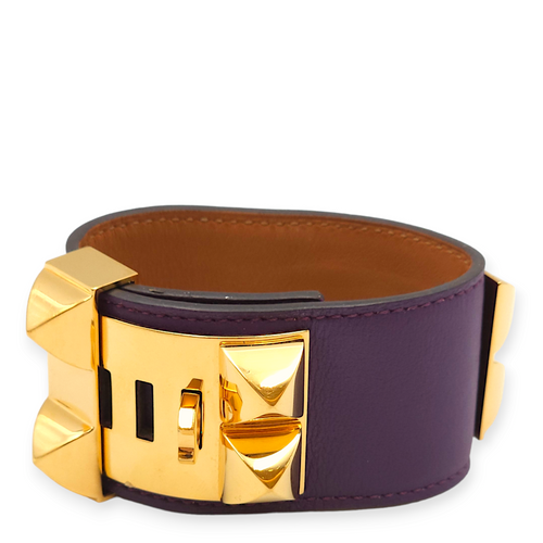 CDC Large Iris Bracelet in Swift, Gold hardware