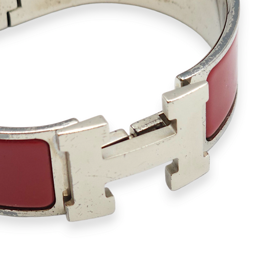 Clic H PM Rouge Bracelet in Enamel, Palladium hardware