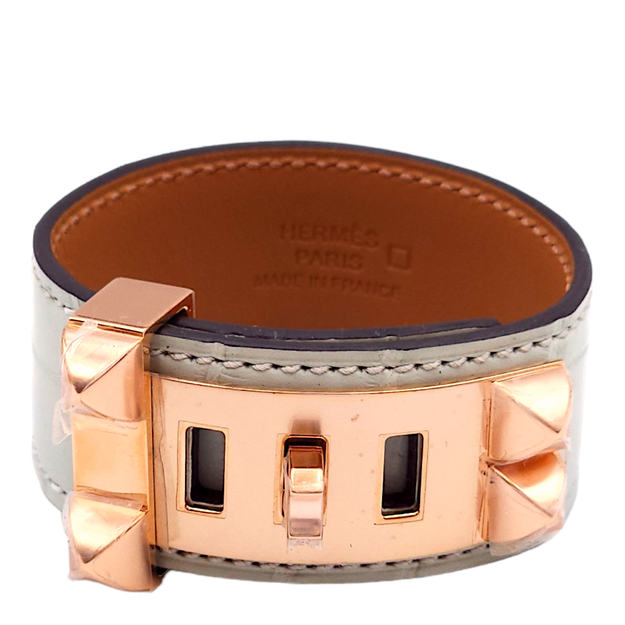 CDC 24 T1 Gris Neve Bracelet in Matte Alligator, Rose Gold hardware