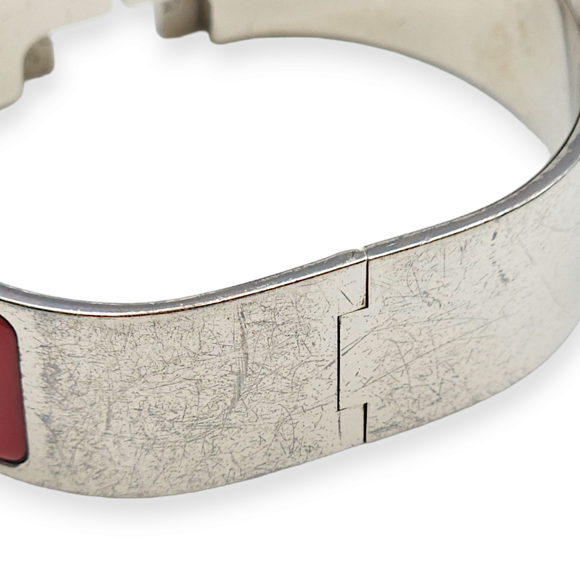 Clic H PM Rouge Bracelet in Enamel, Palladium hardware