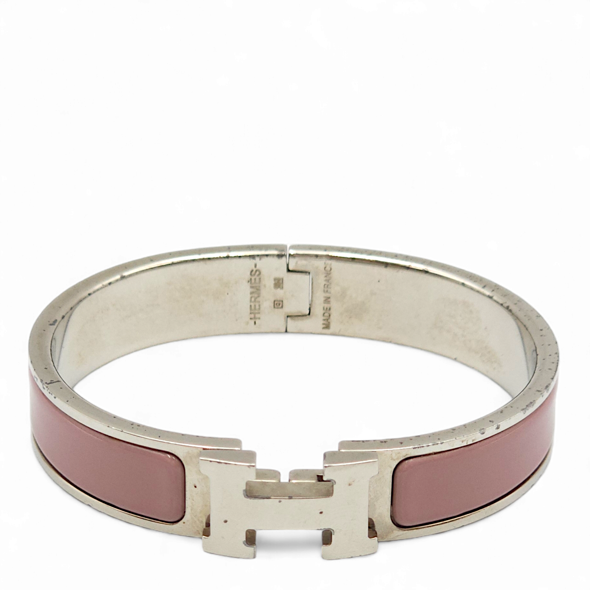 Clic H Purple Bracelet in Enamel, Palladium hardware