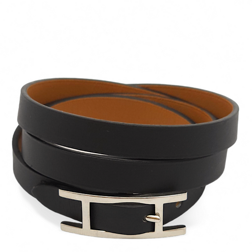 Reversible Hapi 3 Small Black & Fauve Bracelet in Swift