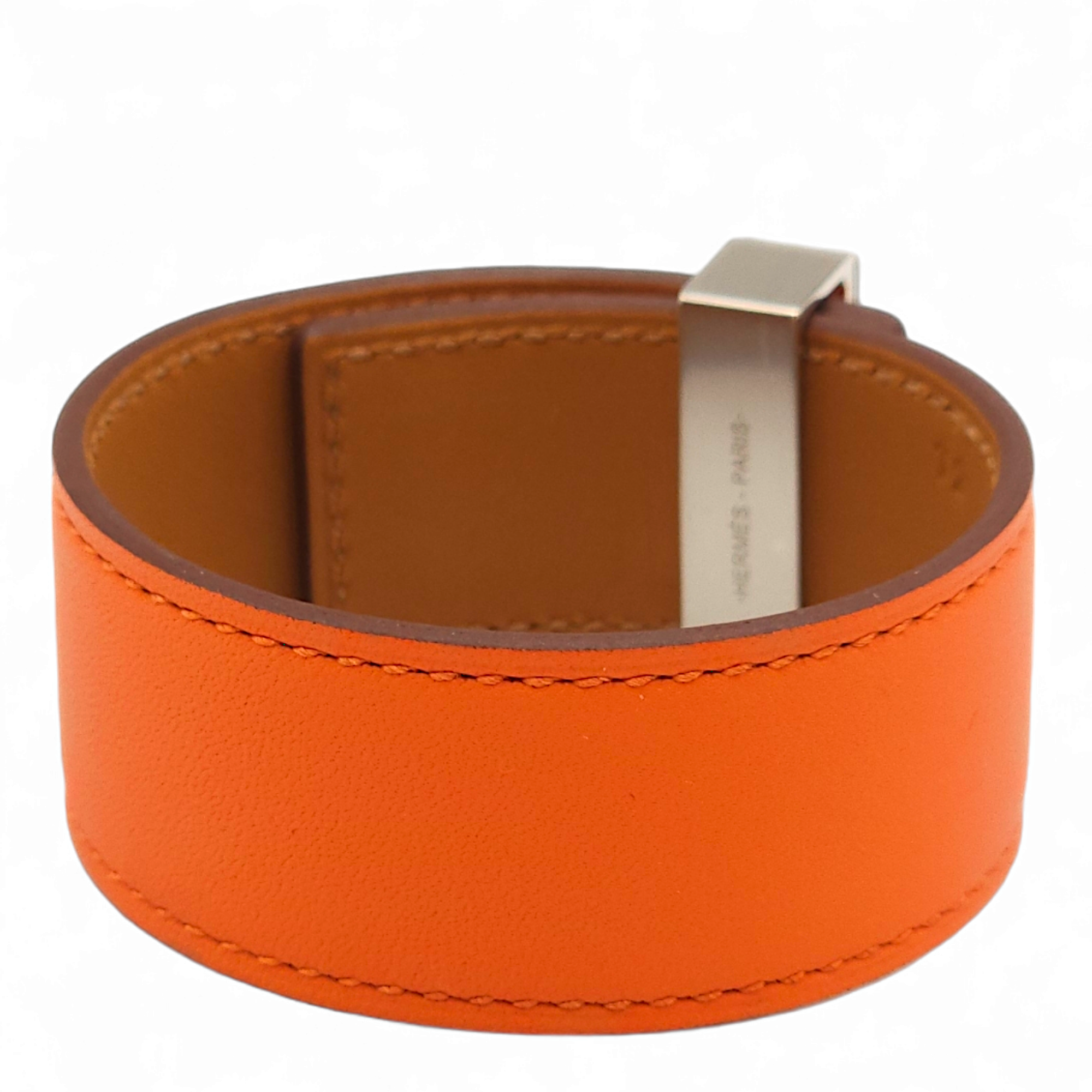 CDC 24 T2 Orange Bracelet in Swift, Palladium hardware