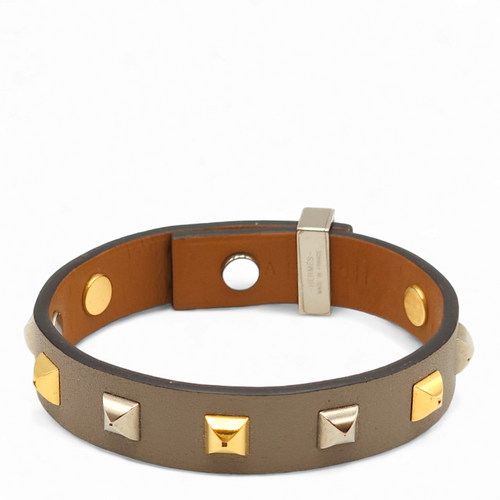 Mini Dog T3 Gris Asphalt Bracelet in Swift, Palladium hardware