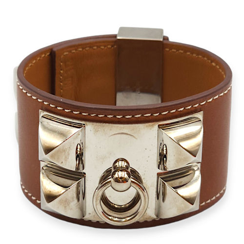 CDC Small Fauve Bracelet in Barenia, Palladium hardware