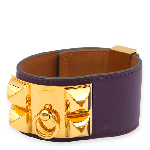 CDC Large Iris Bracelet in Swift, Gold hardware