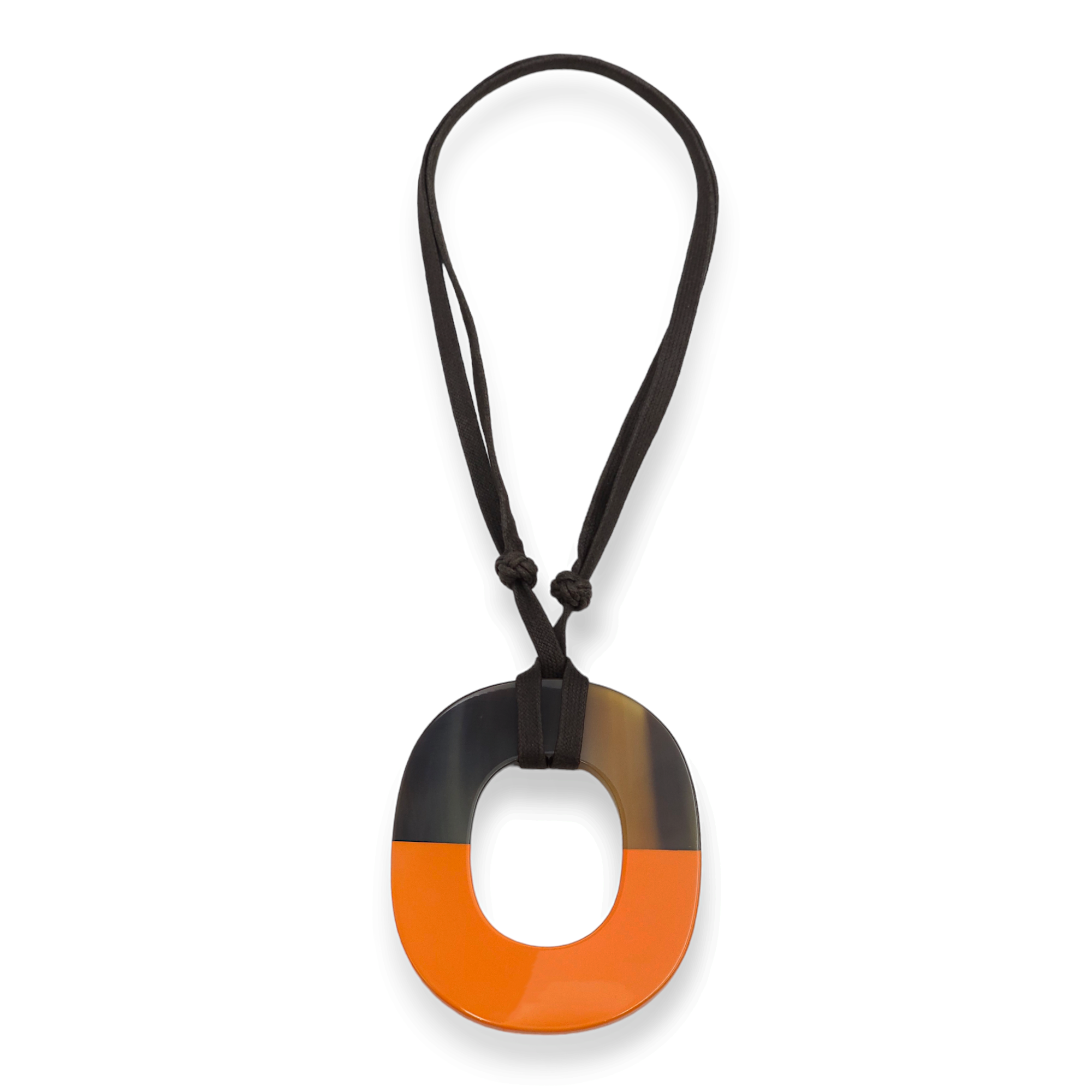 Horn Orange/Brown Necklace in Laquer