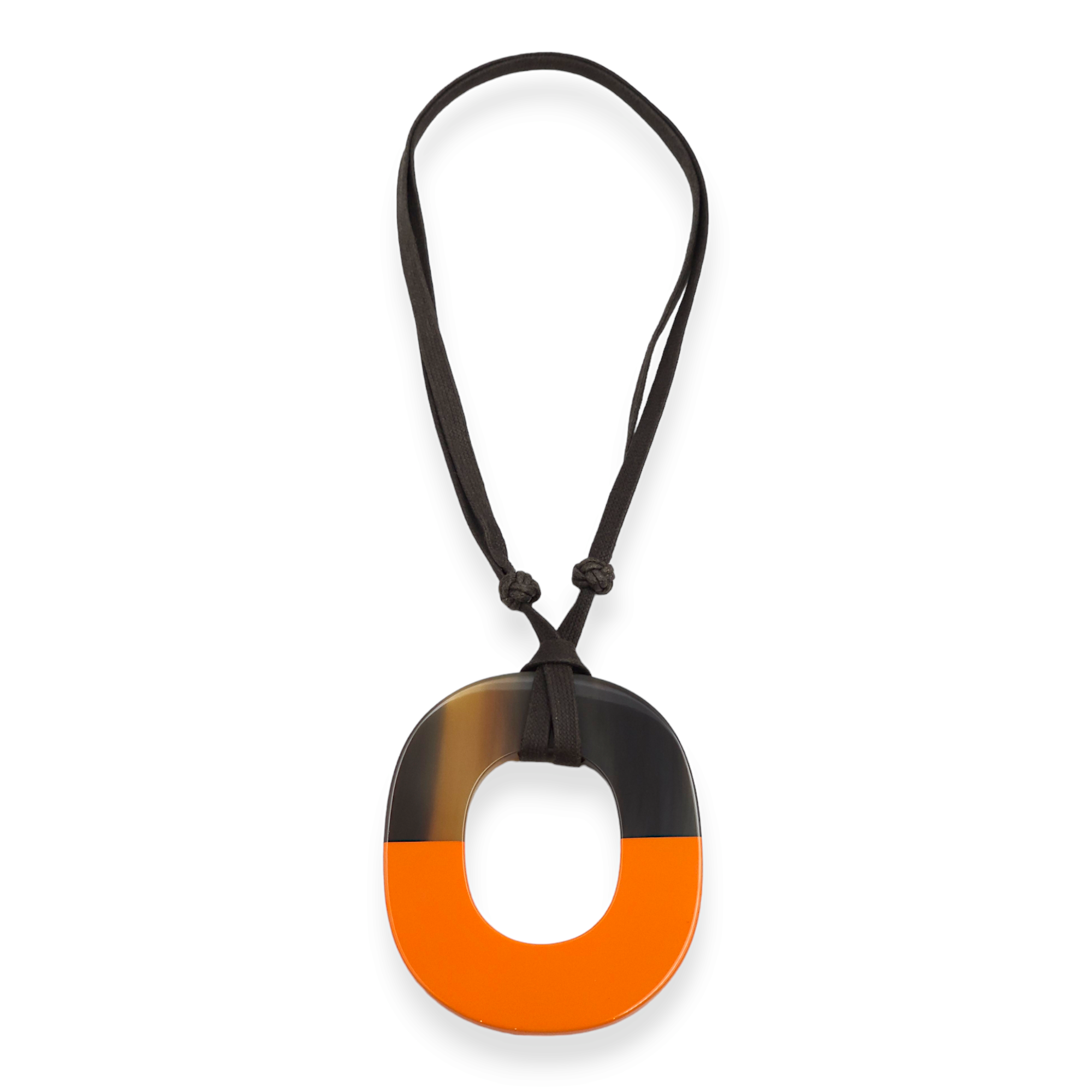 Horn Orange/Brown Necklace in Laquer