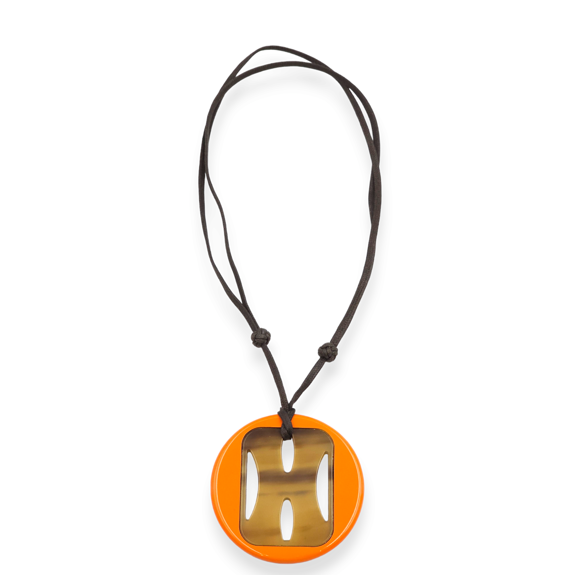 Horn Orange/Brown Necklace in Laquer