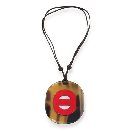 Fidelio Horn Brown/Rouge Necklace in Lacquer