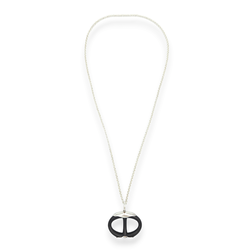 Chaine D'ancre Pendant Black Necklace in Ebony Wood, Silver hardware