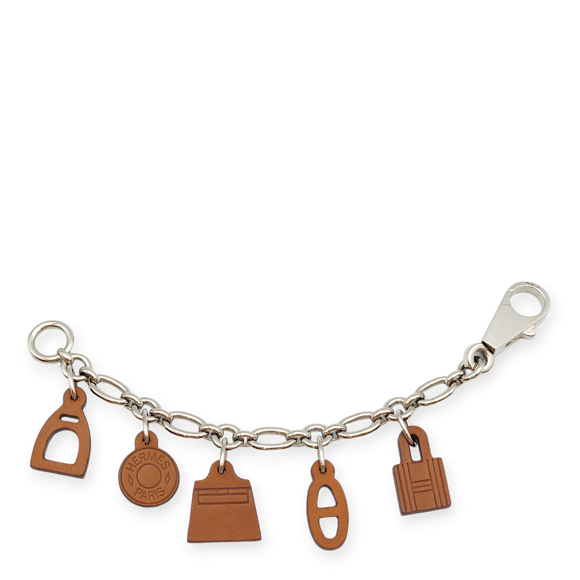 Olga Leather Brown Charm in Leather, Palladium hardware