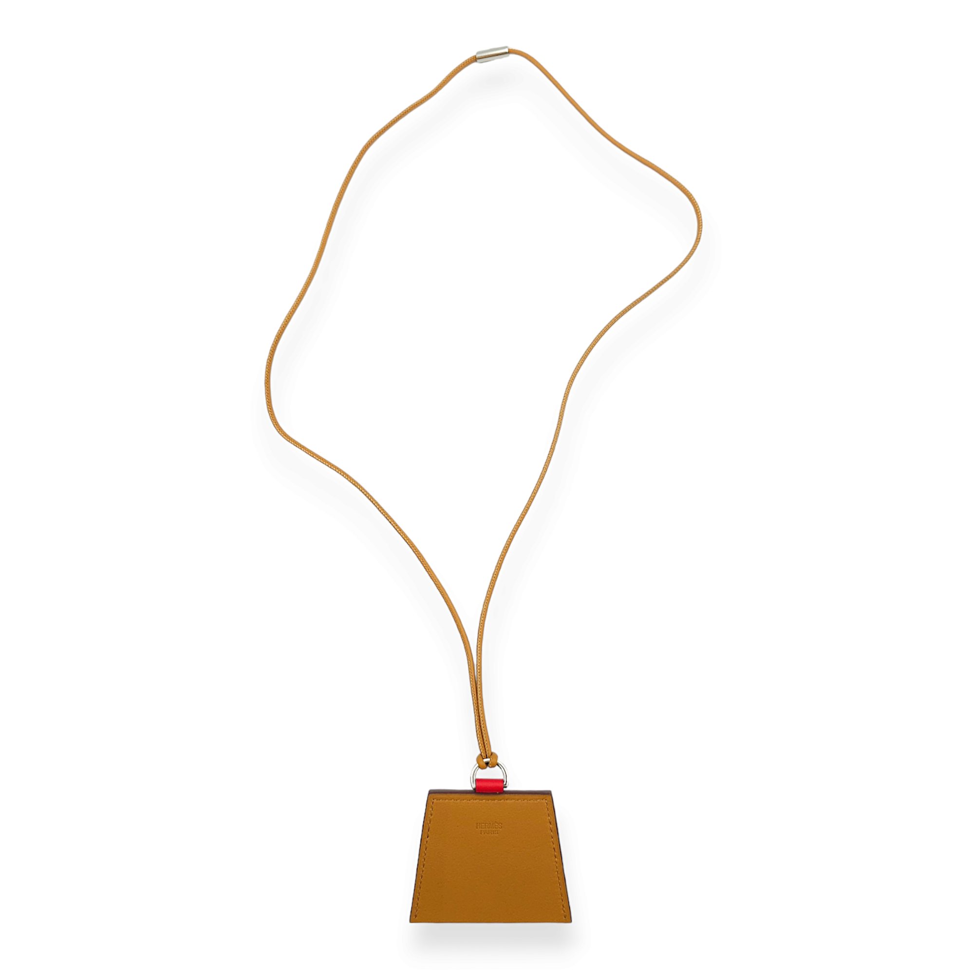 Monpetit Kelly Pendant Size Large Rouge De Coeur/ Sesame Necklace in Swift, Palladium hardware