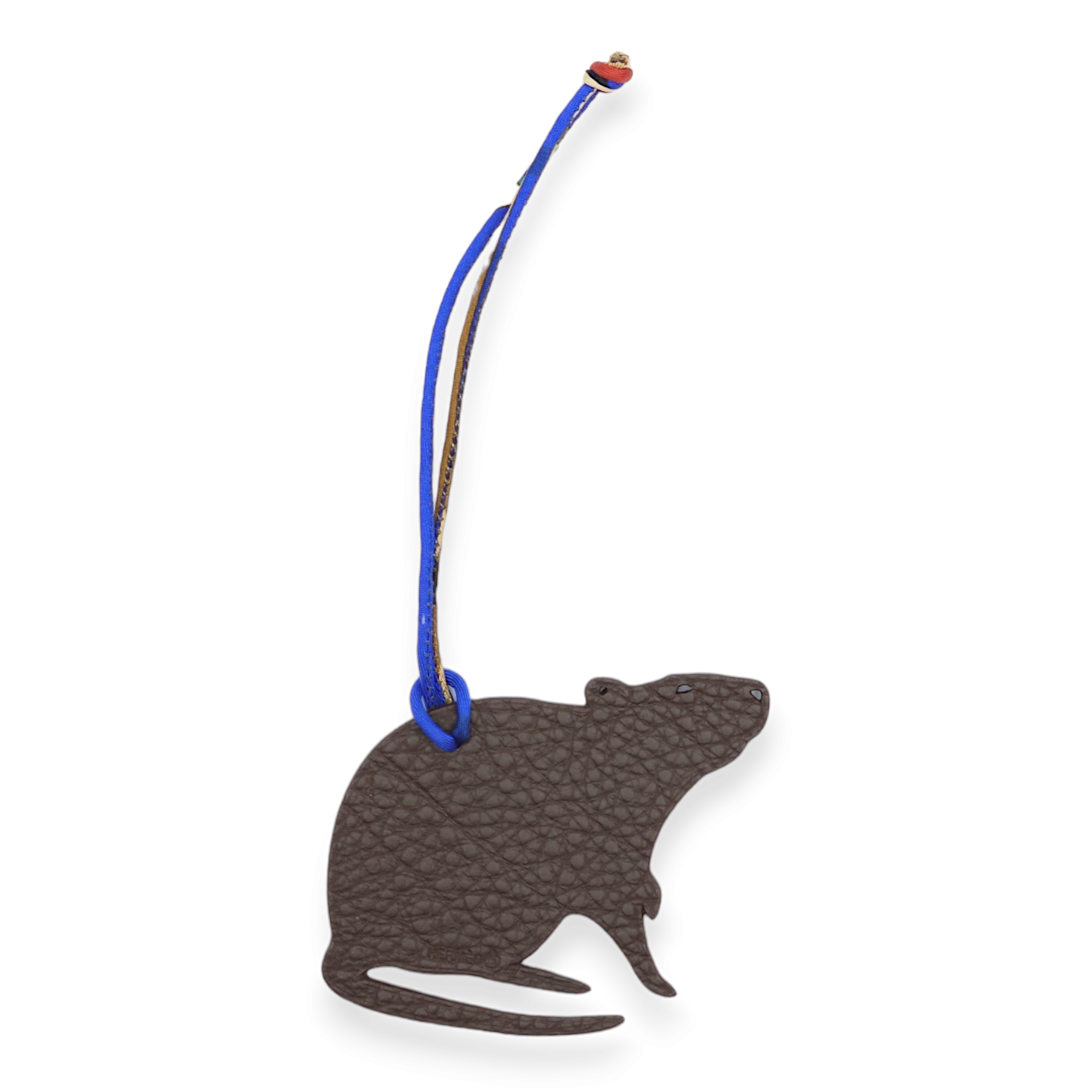 Petit H Rat Black/Chocolate Charm in Epsom