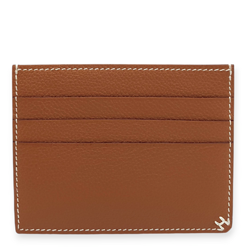 H Sellier Gold Card Holder in Evercolor