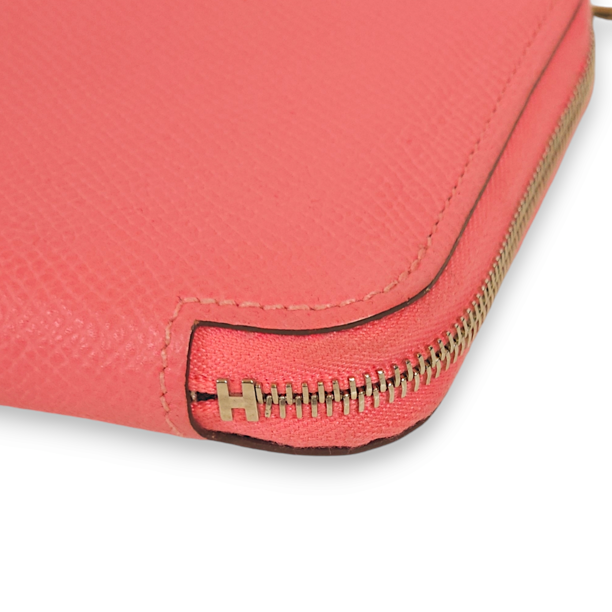 Silk'in Compact Rose Azalee Wallet in Epsom, Palladium hardware