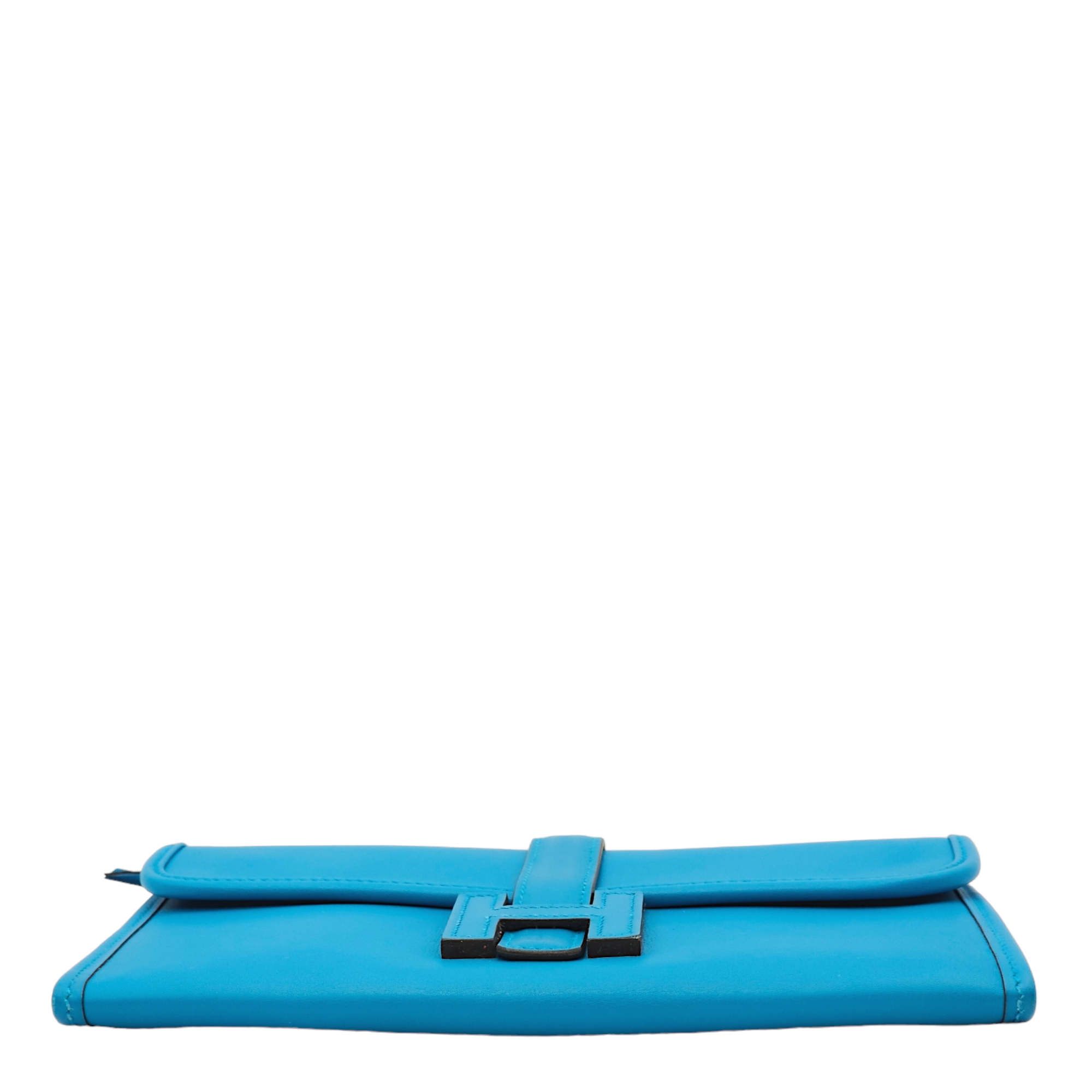 Jige Duo Blue Zanzibar Clutch in Swift, Palladium hardware