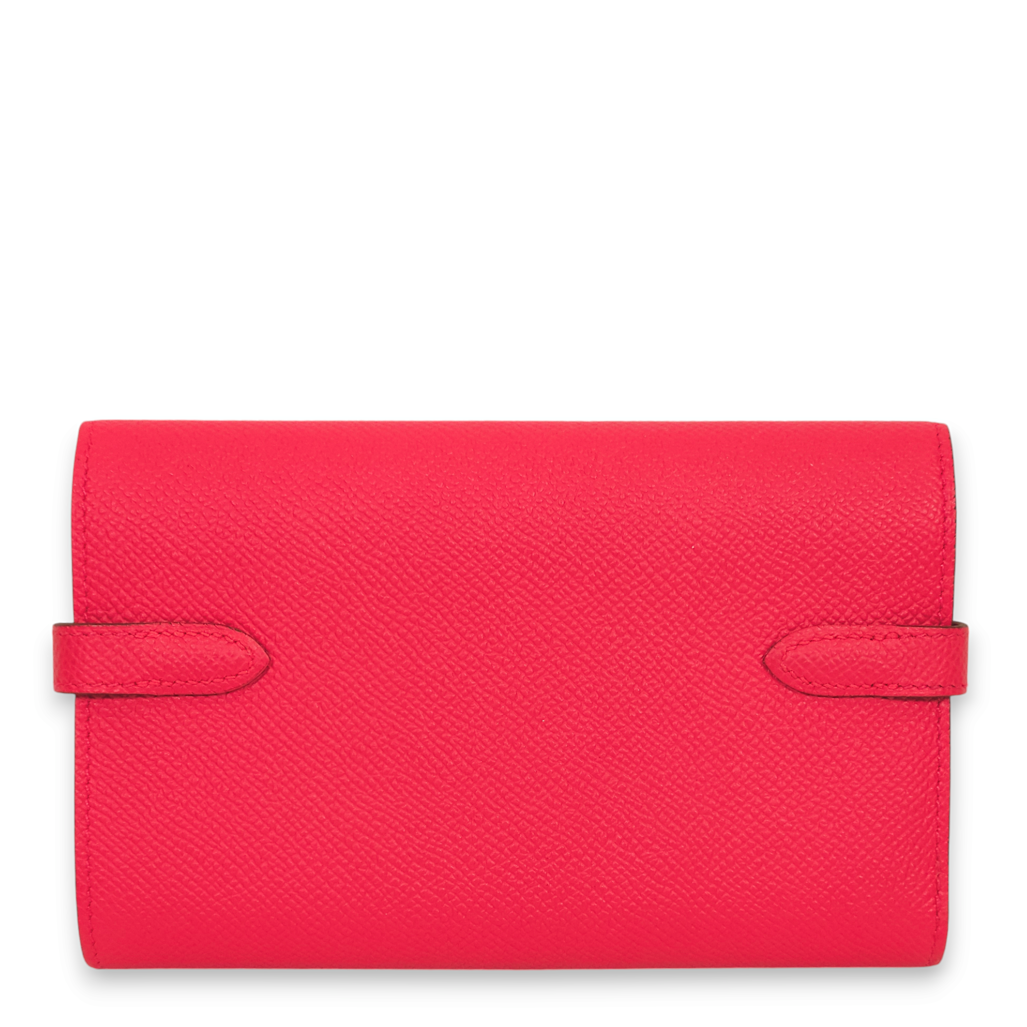 Kelly Depliant Rose Extreme Wallet in Epsom, Palladium hardware