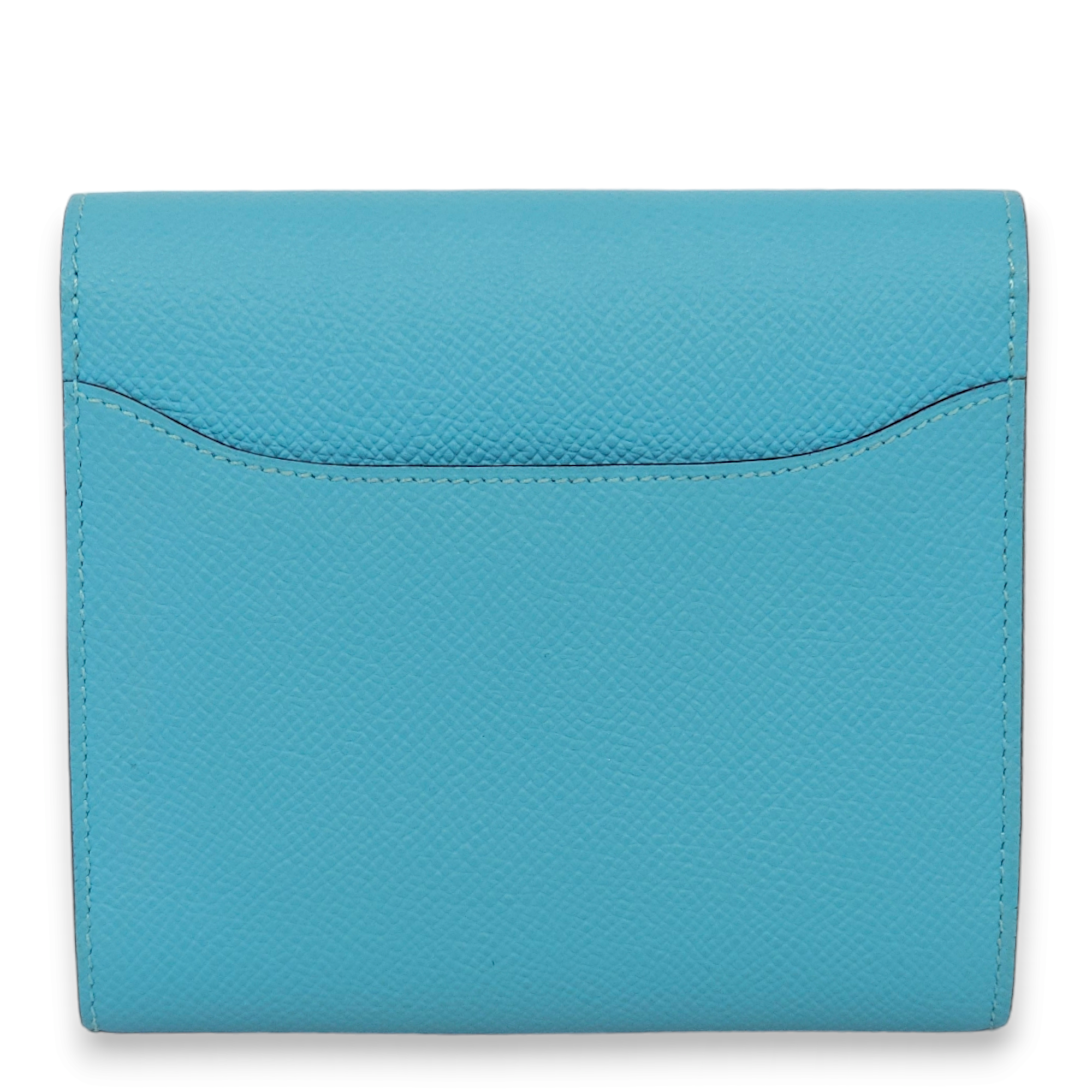 Constance Compact Blue Du Nord/ Rouge De Coeur Wallet in Epsom, Lacquered hardware