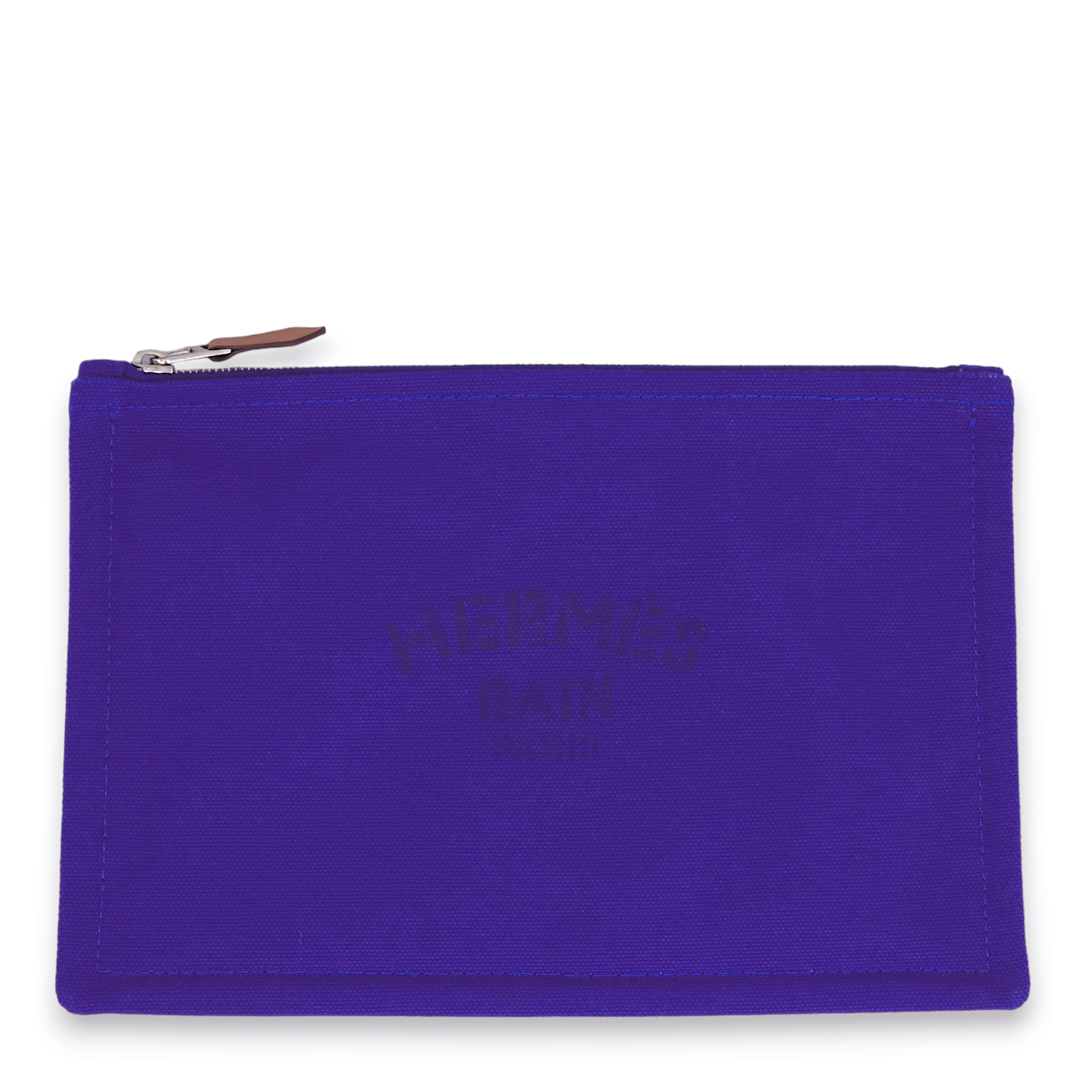 Yachting Flat PM Bleu Pouch in Toile, Palladium hardware