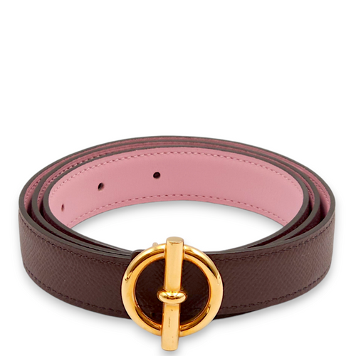 Glenan Buckle with Reversible 24mm by 85cm Rouge Sellier/Mauve Sylvestre Belt in Epsom, Rose Gold hardware