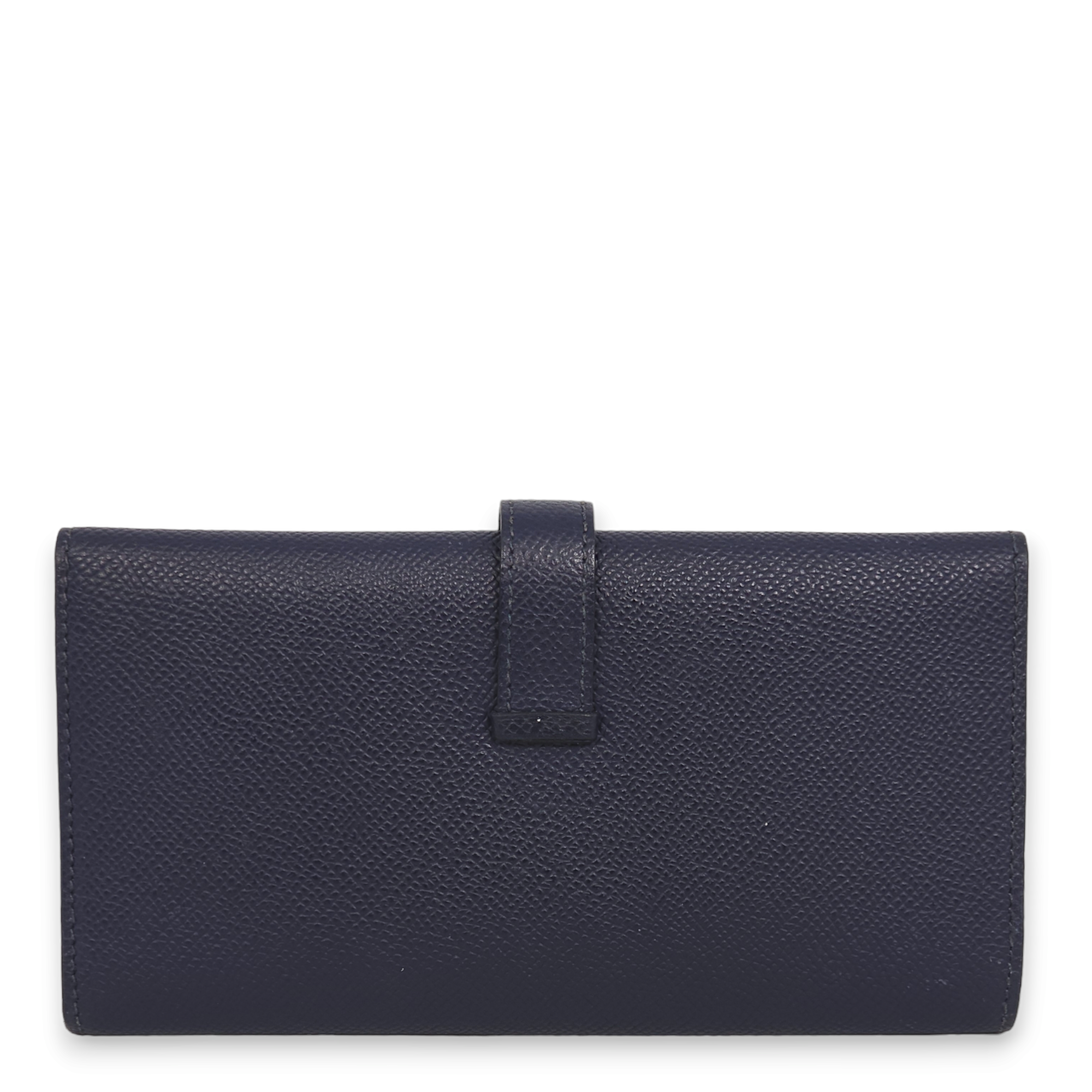 Bearn Tri Fold Blue Sapphire Wallet in Epsom, Palladium hardware