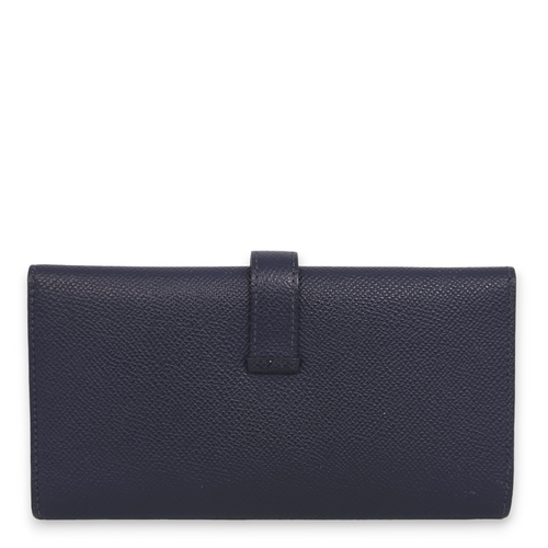 Bearn Tri Fold Blue Sapphire Wallet in Epsom, Palladium hardware