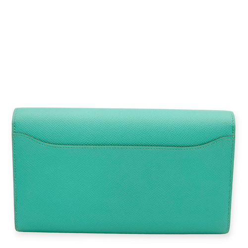 Constance Blue Paon Wallet in Epsom, Enamel hardware