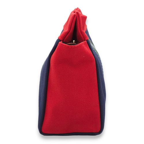 Jimetou Jumping Case. Rouge/Bleu Pouch in Toile, Palladium hardware