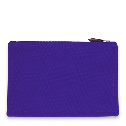 Yachting Flat PM Bleu Pouch in Toile, Palladium hardware