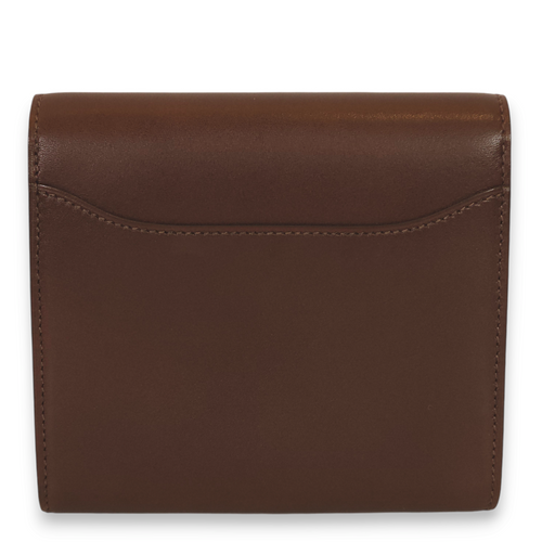 Constance Compact Moka Wallet in Vean Butler, Palladium hardware