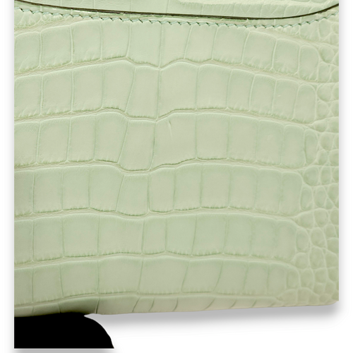 Constance compact Vert Deau Wallet in Matte Alligator, Palladium hardware