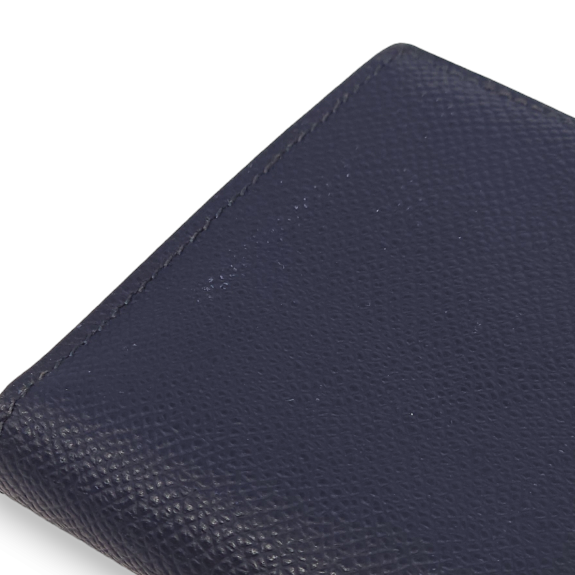 Bearn Tri Fold Blue Sapphire Wallet in Epsom, Palladium hardware