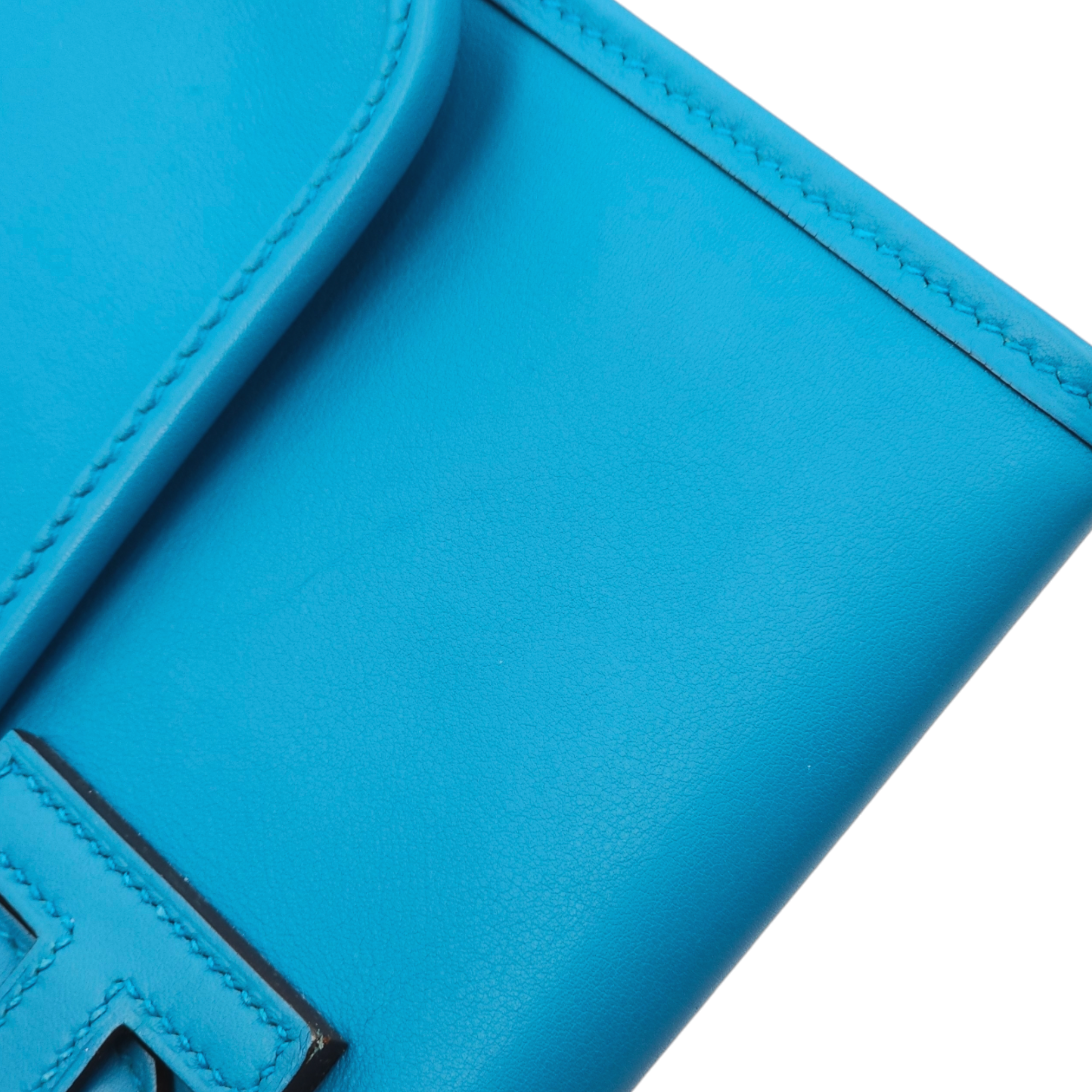 Jige Duo Blue Zanzibar Clutch in Swift, Palladium hardware