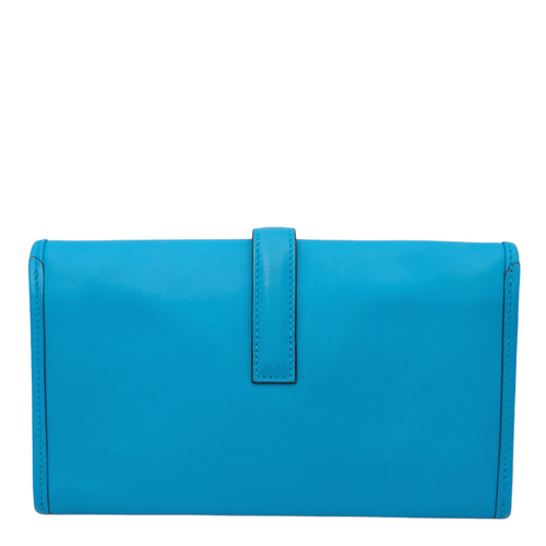 Jige Duo Blue Zanzibar Clutch in Swift, Palladium hardware