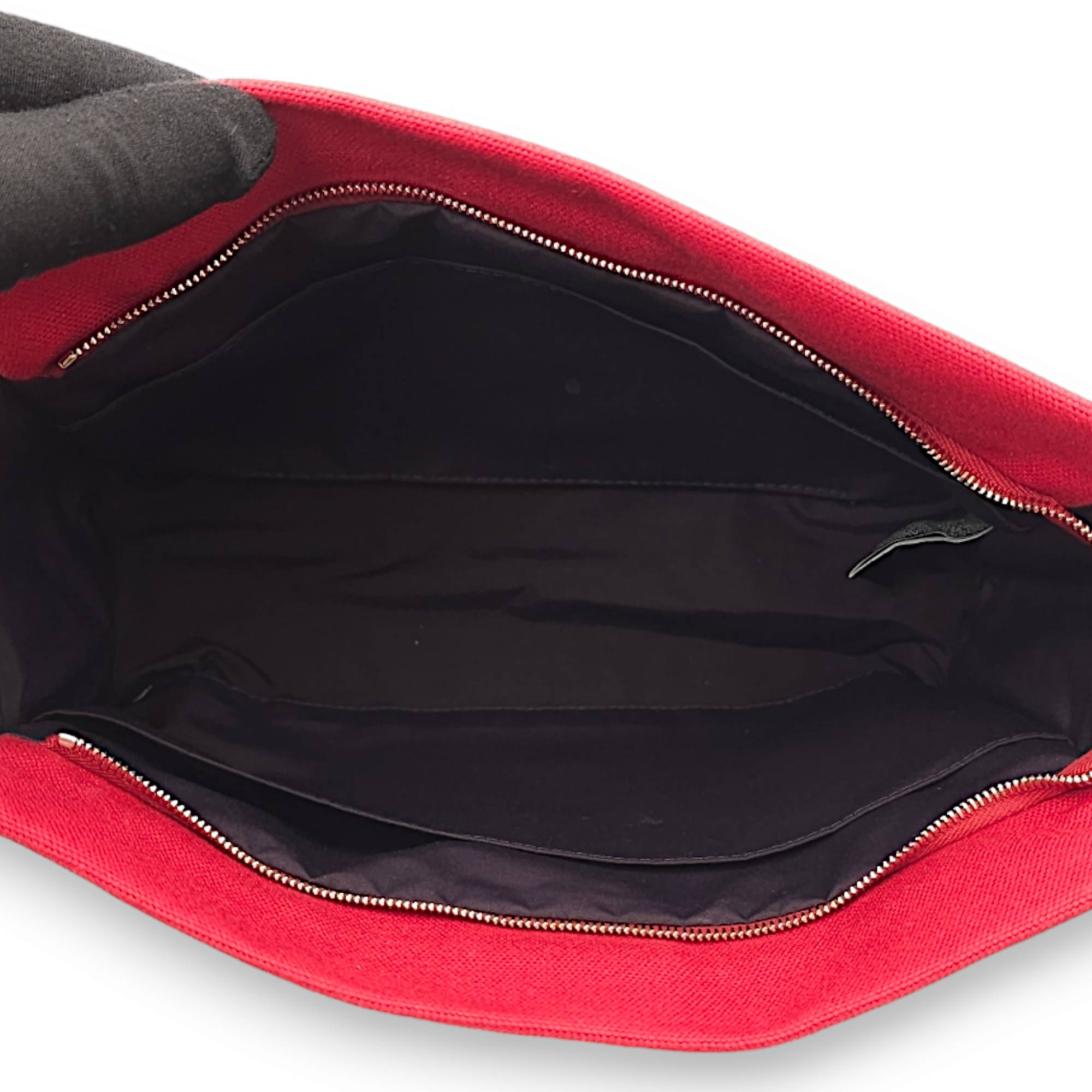 Jimetou Jumping Case. Rouge/Bleu Pouch in Toile, Palladium hardware