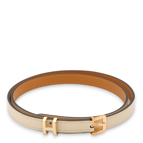 Pop H 15 85 Craie Belt in Epsom, Rose Gold hardware