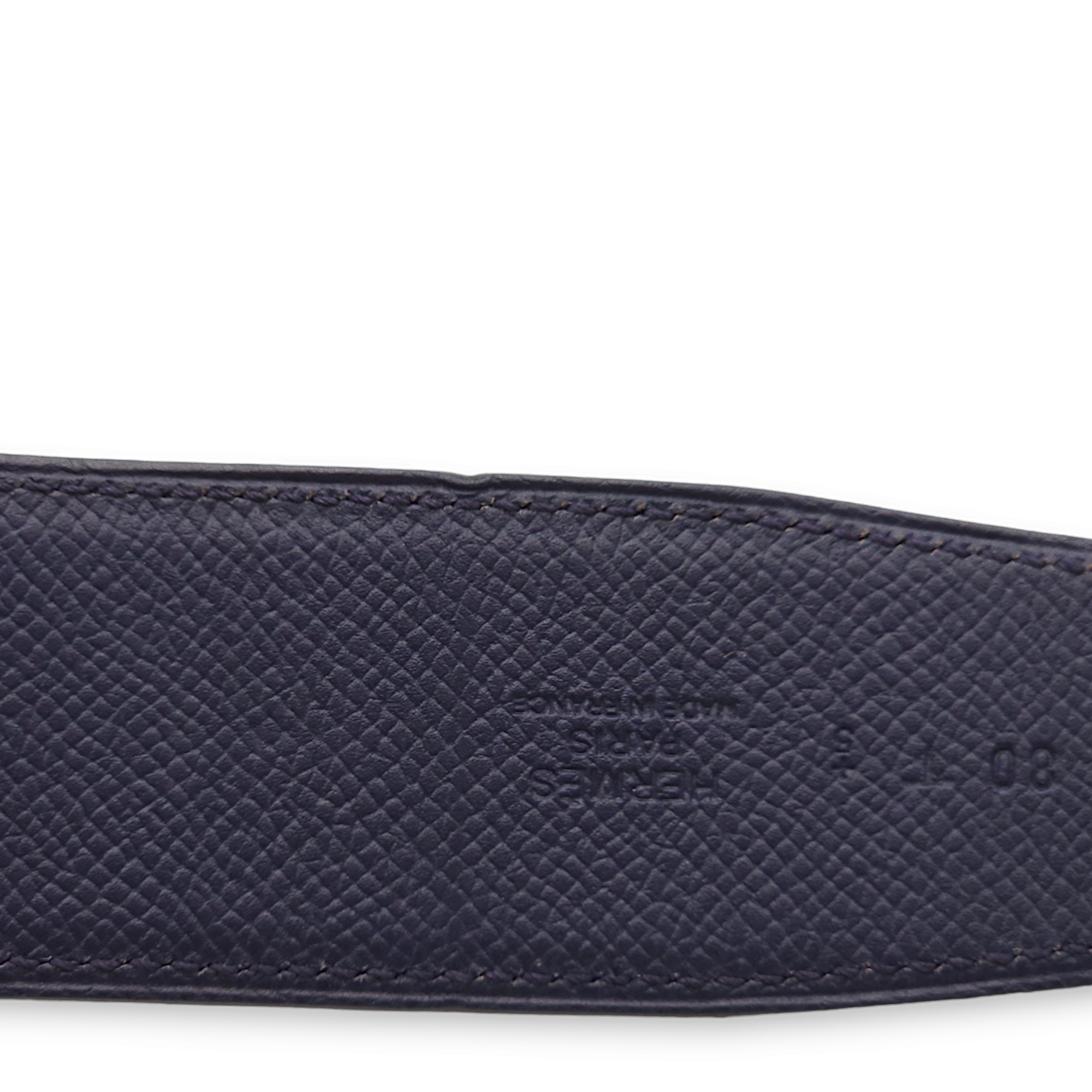 Constance H 42mm by 80cm Blue Sapphire/Blue Izmir Belt in Epsom, Brushed Gold hardware