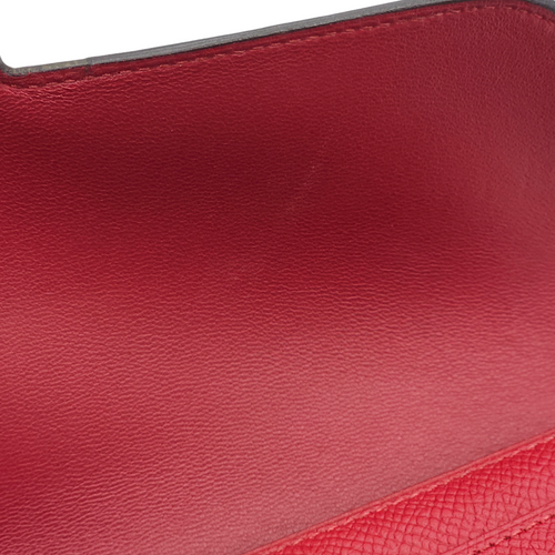 Constance Rouge Grenat Wallet in Epsom, Palladium hardware