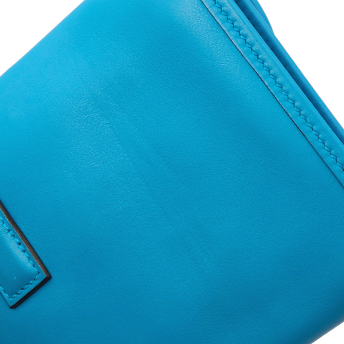 Jige Duo Blue Zanzibar Clutch in Swift, Palladium hardware