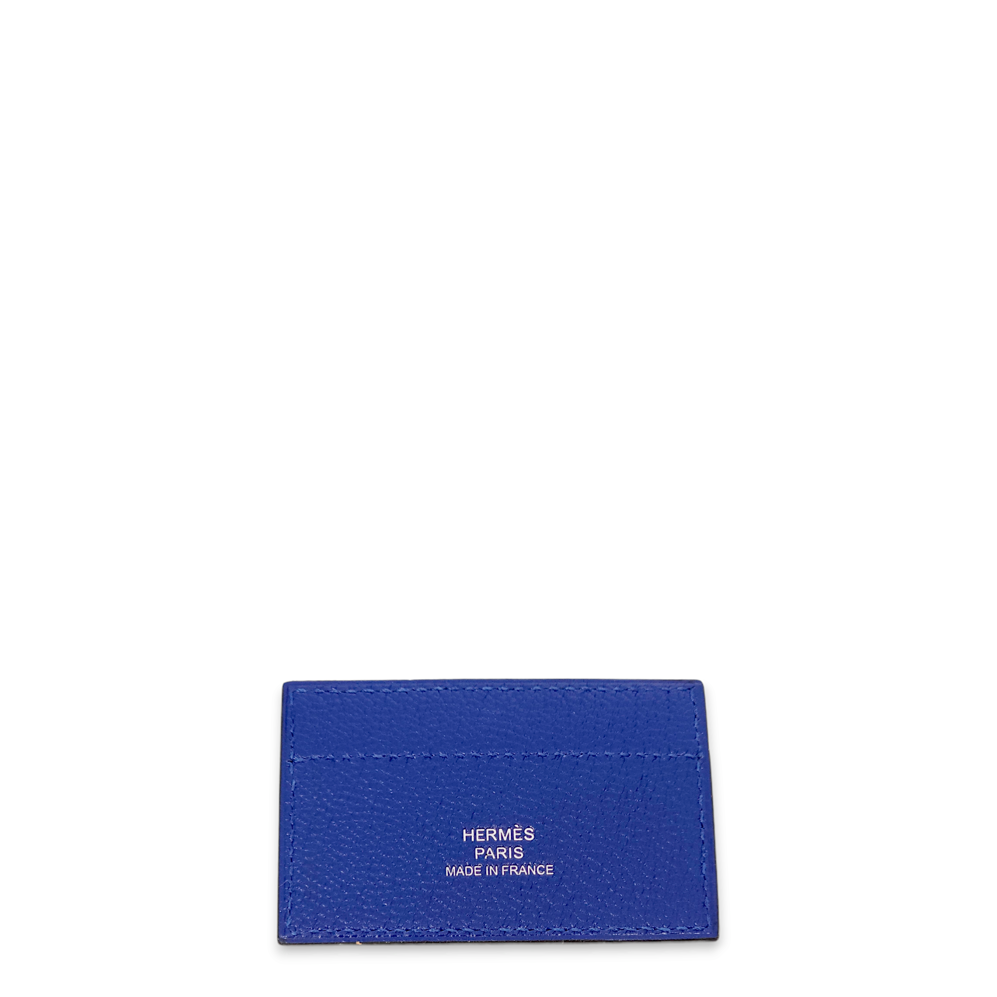 Cinhetic Mini Blue Electric Wallet in Chevre Mysore, Palladium hardware