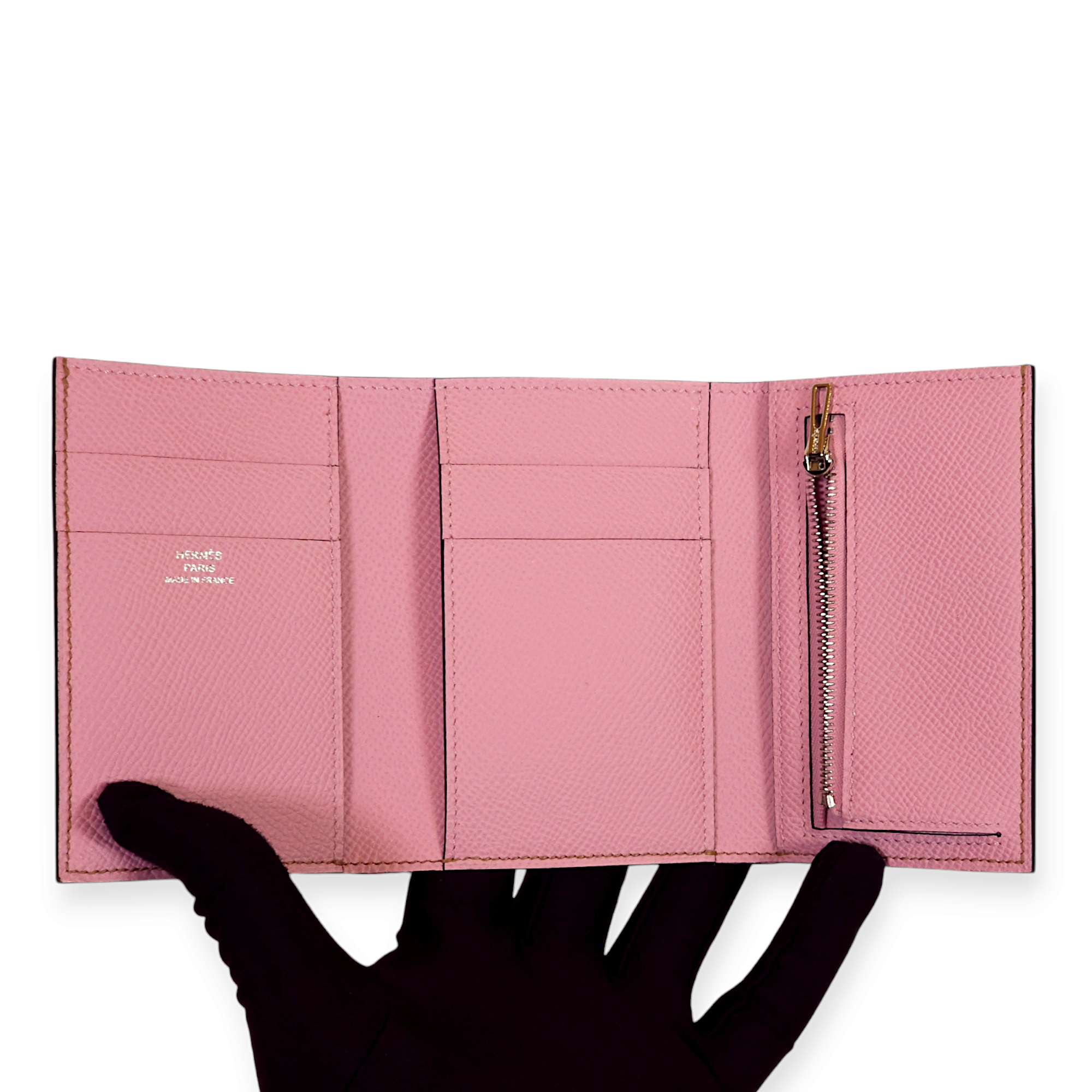 Bearn Combine Verso Chai/Mauve Sylvestre Wallet in Epsom, Palladium hardware