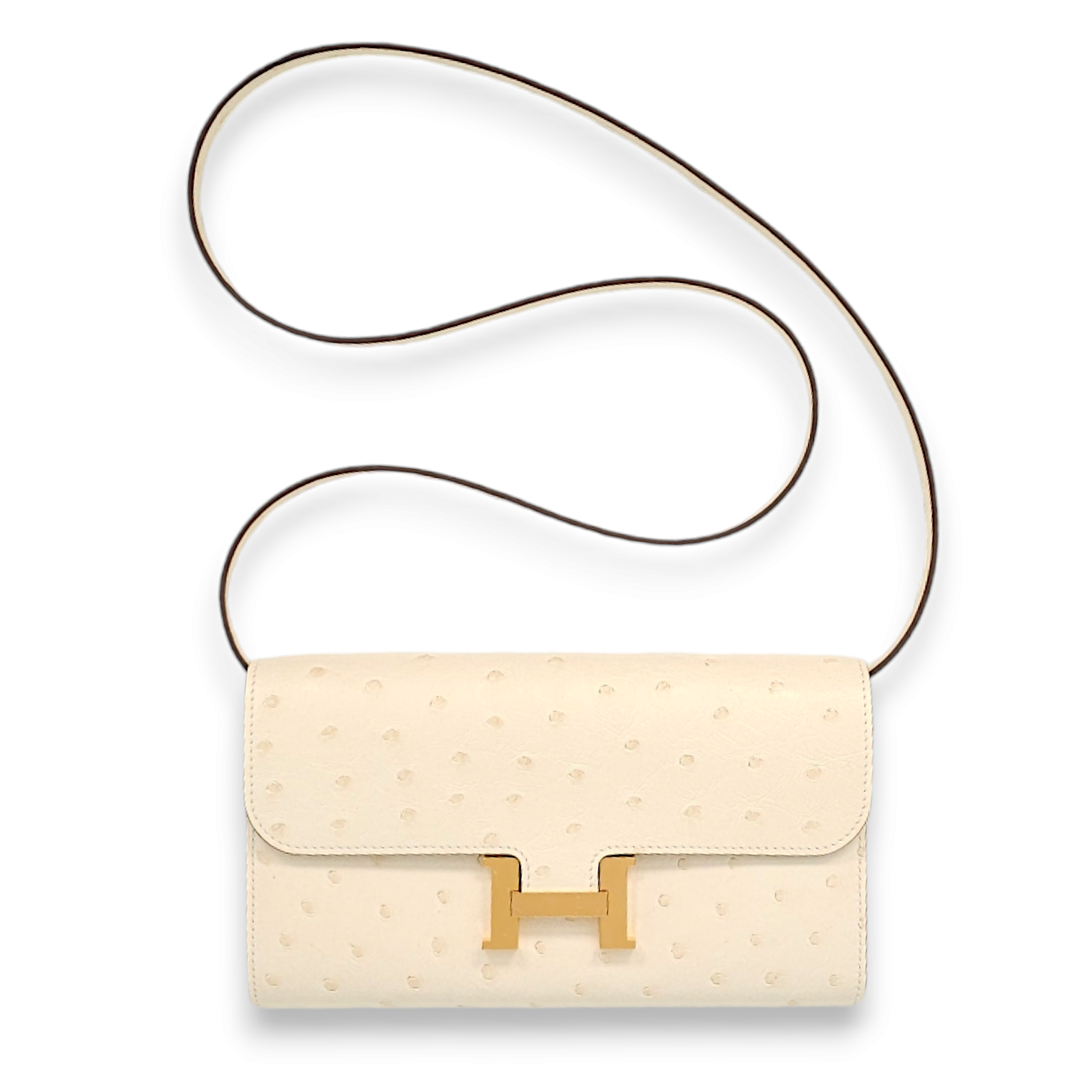 Constance To Go Nata Crossbody Bag in Ostrich, Gold hardware