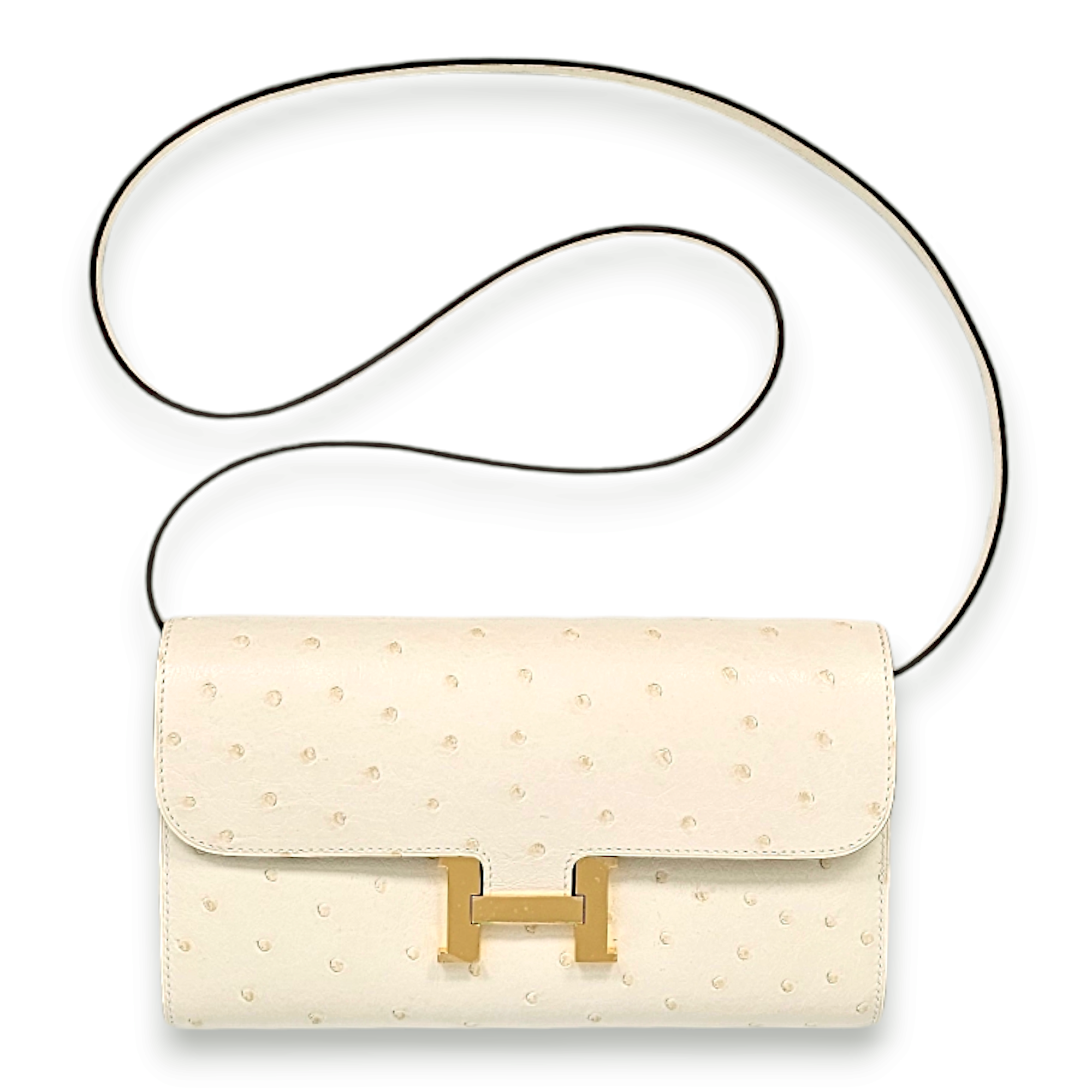 Constance To Go Nata Crossbody Bag in Ostrich, Gold hardware