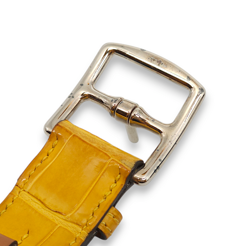 Etriviere 85cm by 32mm Jaune Belt in Matte Porosus, Palladium hardware